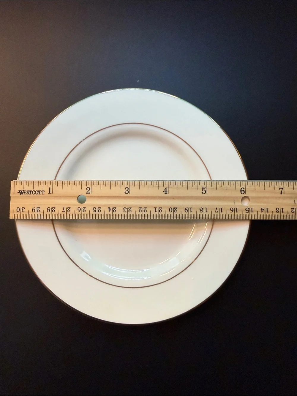 White and Gold Rim Ceramic Dessert plates - set of 8 Tableware